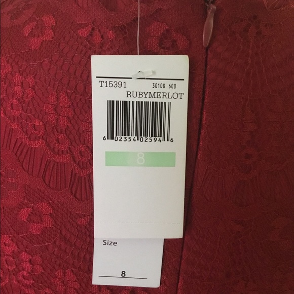 HOST PICK-SPENSER JEREMY RUBY MERLOT/RED LACY DRESS/ SZ8/NWOT - Picture 6 of 7